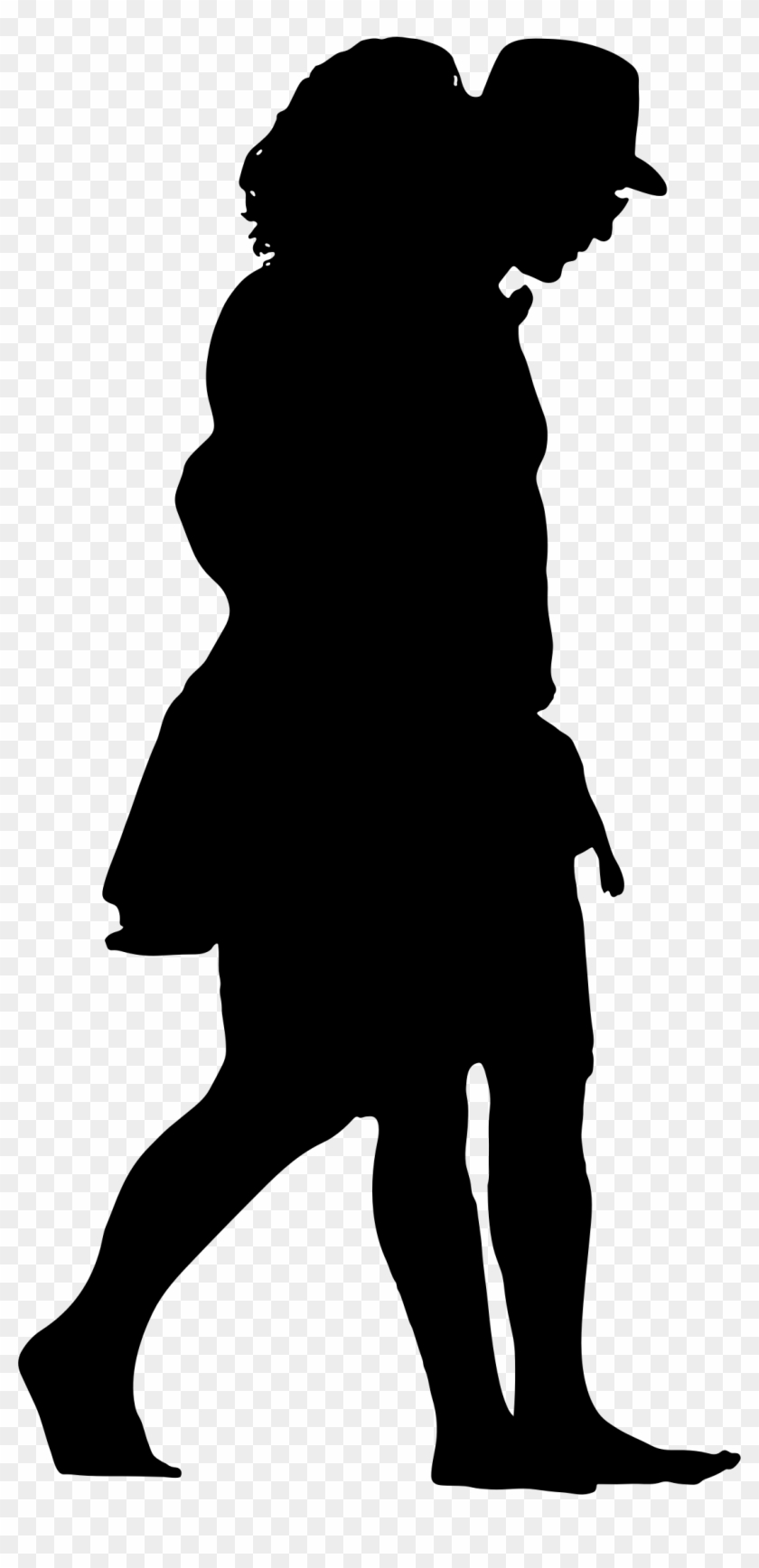 Couple Walking Silhouette - Couple Walking Silhouette Png #198869