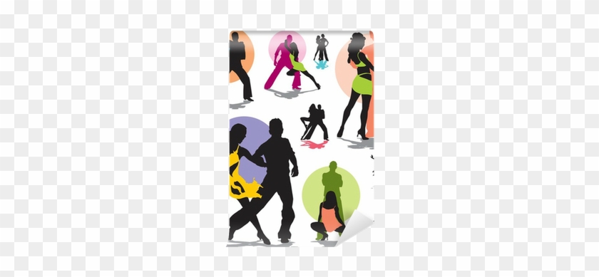 Set Vector Dance Couple Silhouettes Wall Mural • Pixers® - Dance #198873