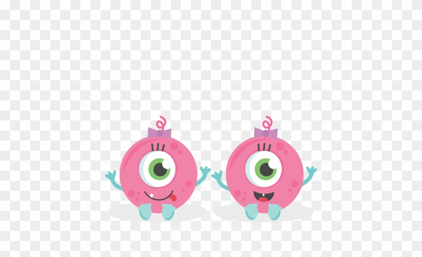 Twin Baby Girl Monsters Svg Scrapbook Cut File Cute - Cute Baby Girl Monsters #199030