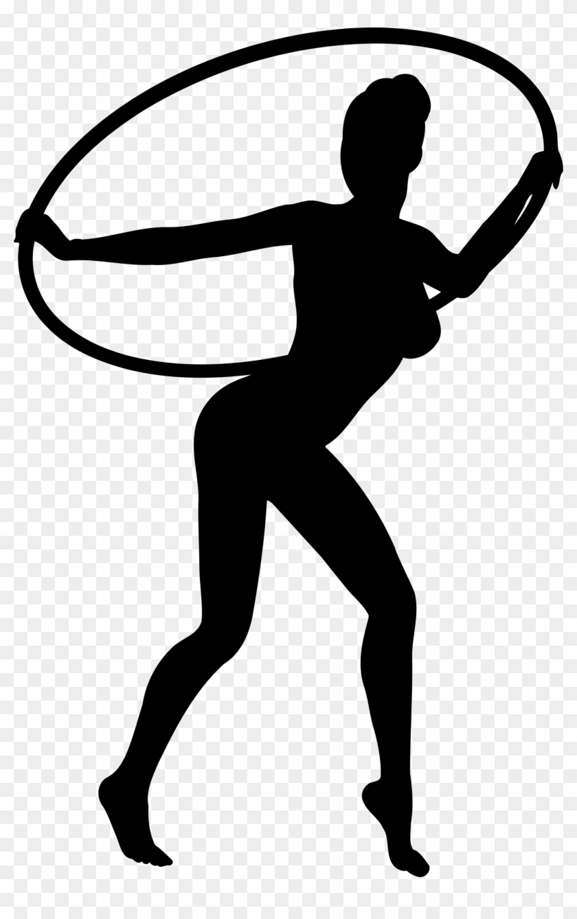 Girl Dancing With Hoop Silhouette - Hula Hoop Dancer Silhouette #199078