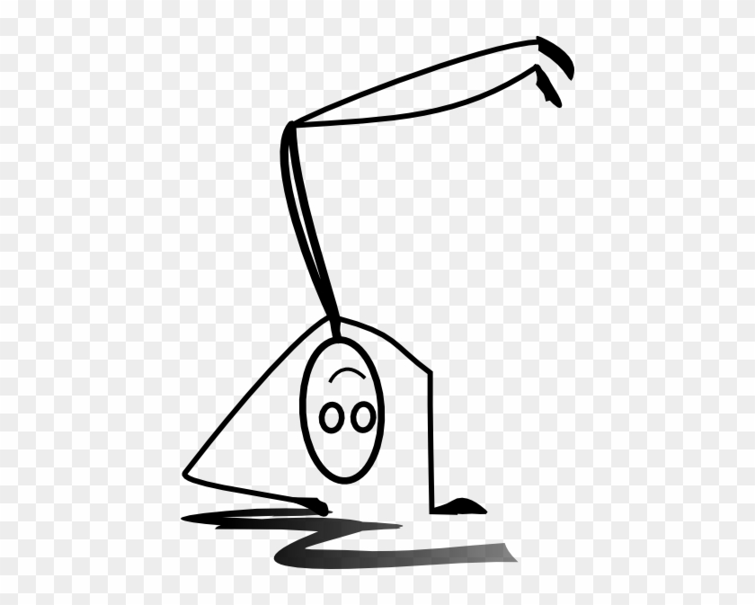 Stickman Dancing Hip Hop Svg Clip Arts 438 X 593 Px - Handstand Stick Figure #199326