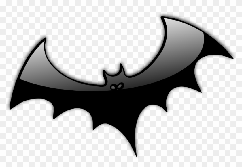 Glossy Bats Halloween Art Clipart, Vector Clip Art - Halloween Black And White #199365