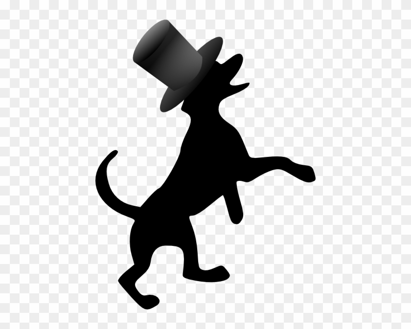 Dog Silhouette With Hat Clip Art - Dog Silhouette Clip Art #199423