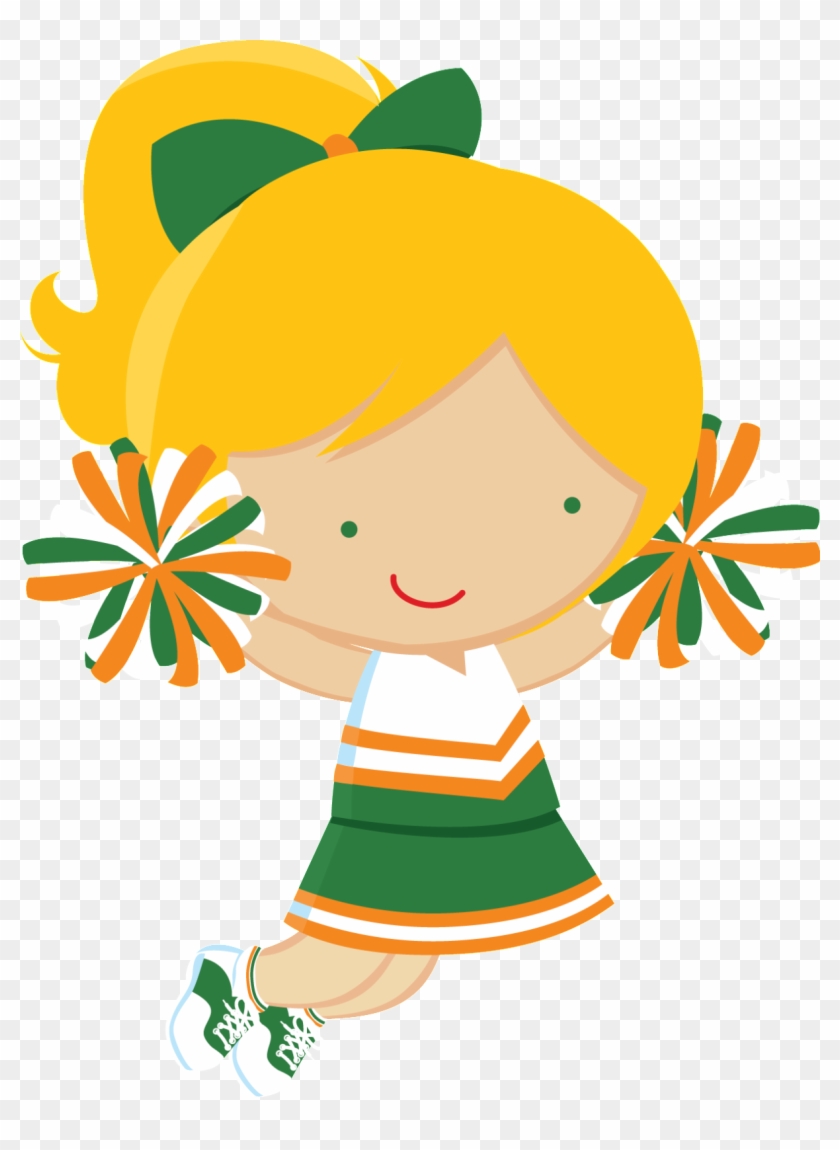 Cartoon Image Green And Yellow Cheerleader #199617