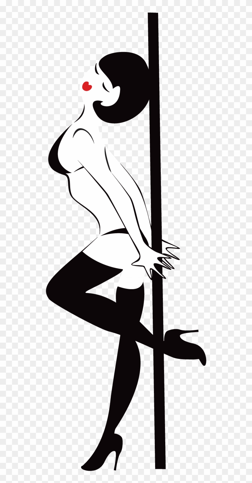 Pole Dance Silhouette Cartoon - Cartoon Pole Dancing #199693