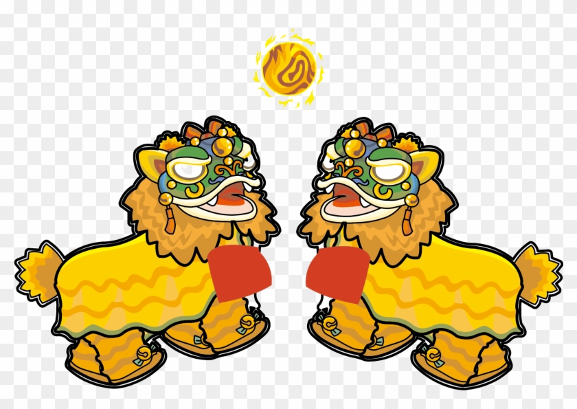 Lion Dance Dragon Dance Chinese New Year Clip Art - Lion Dance Dragon Dance Chinese New Year Clip Art #199852