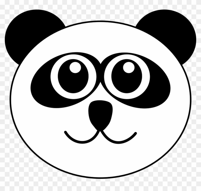 Panda Bear Animal Cute Cartoon Face Head S - Panda Head Clipart #199980