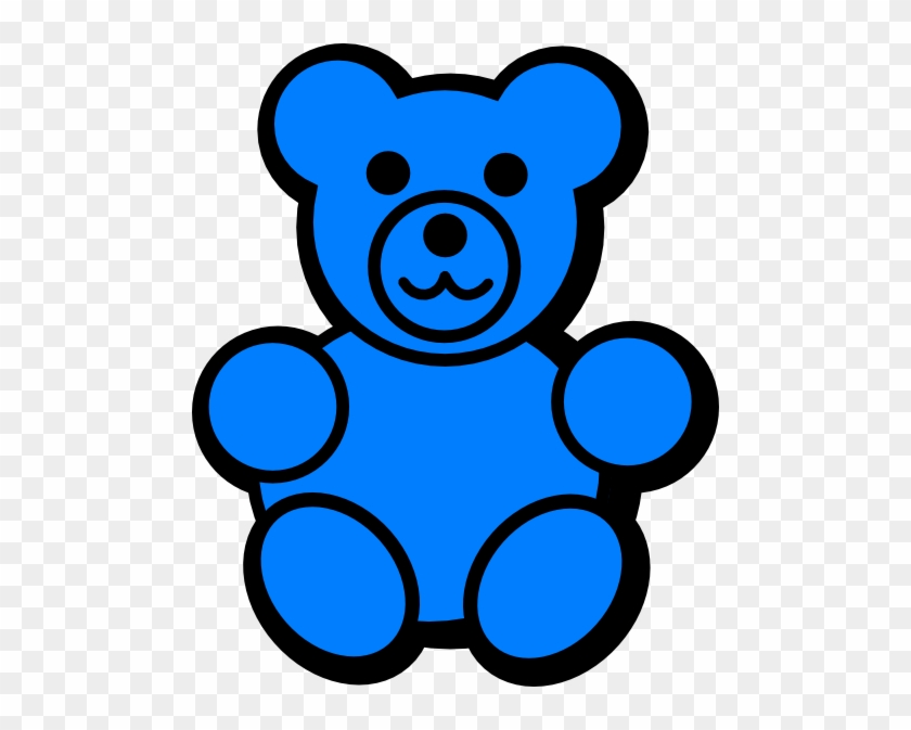 Blue Bear Clip Art At Clker - Outline Of Teddy Bear #199990
