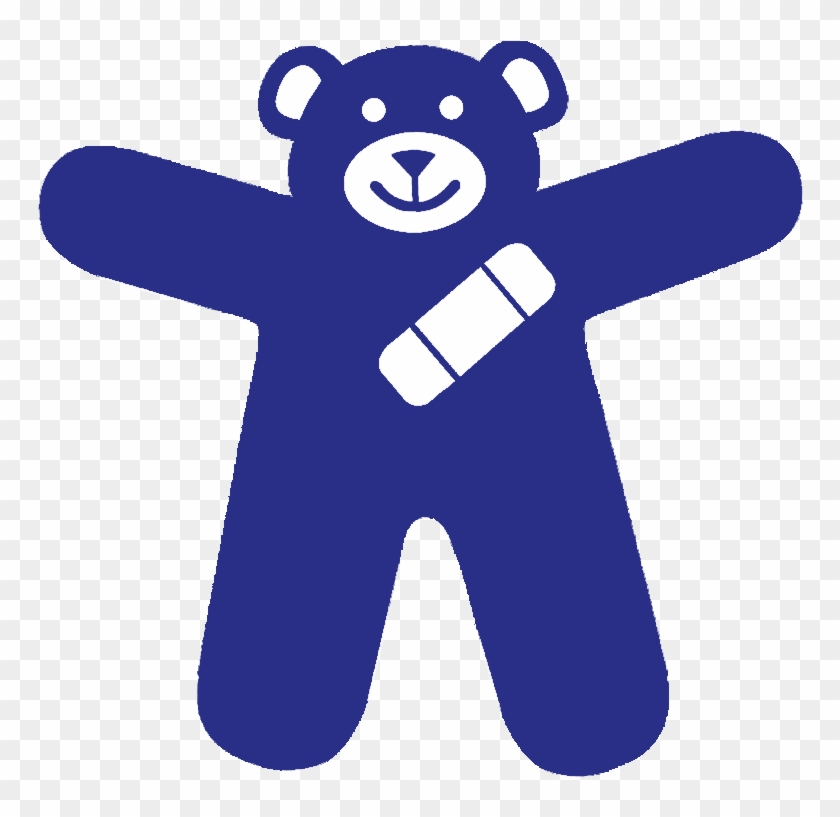 The Symbol A Blue Teddy Bear With A Bandage Over Its - Teddy Bear #200044