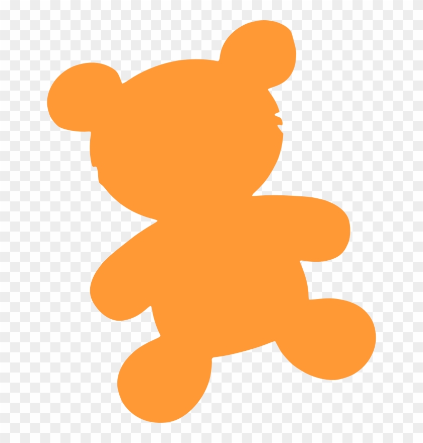 Free Bear Toy Silhouette - Orange Teddy Bear Clipart #200109