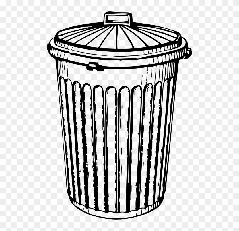 Trash Can - Drawing Of A Trash Can #200142