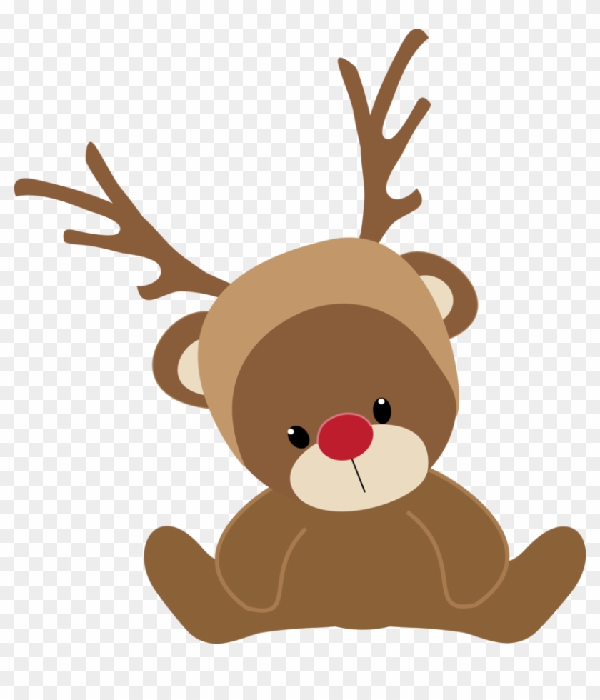 Christmas Teddy Bear Reindeer Clip Art - Christmas Clip Art #200218