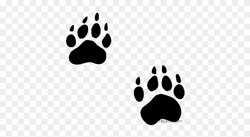 Bear Paw Print Animal Free Black White Clipart Images - Raccoon Dog Paw Print #200227