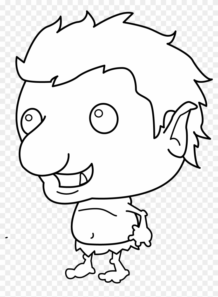 Little Troll Line Art - Line Art #200297