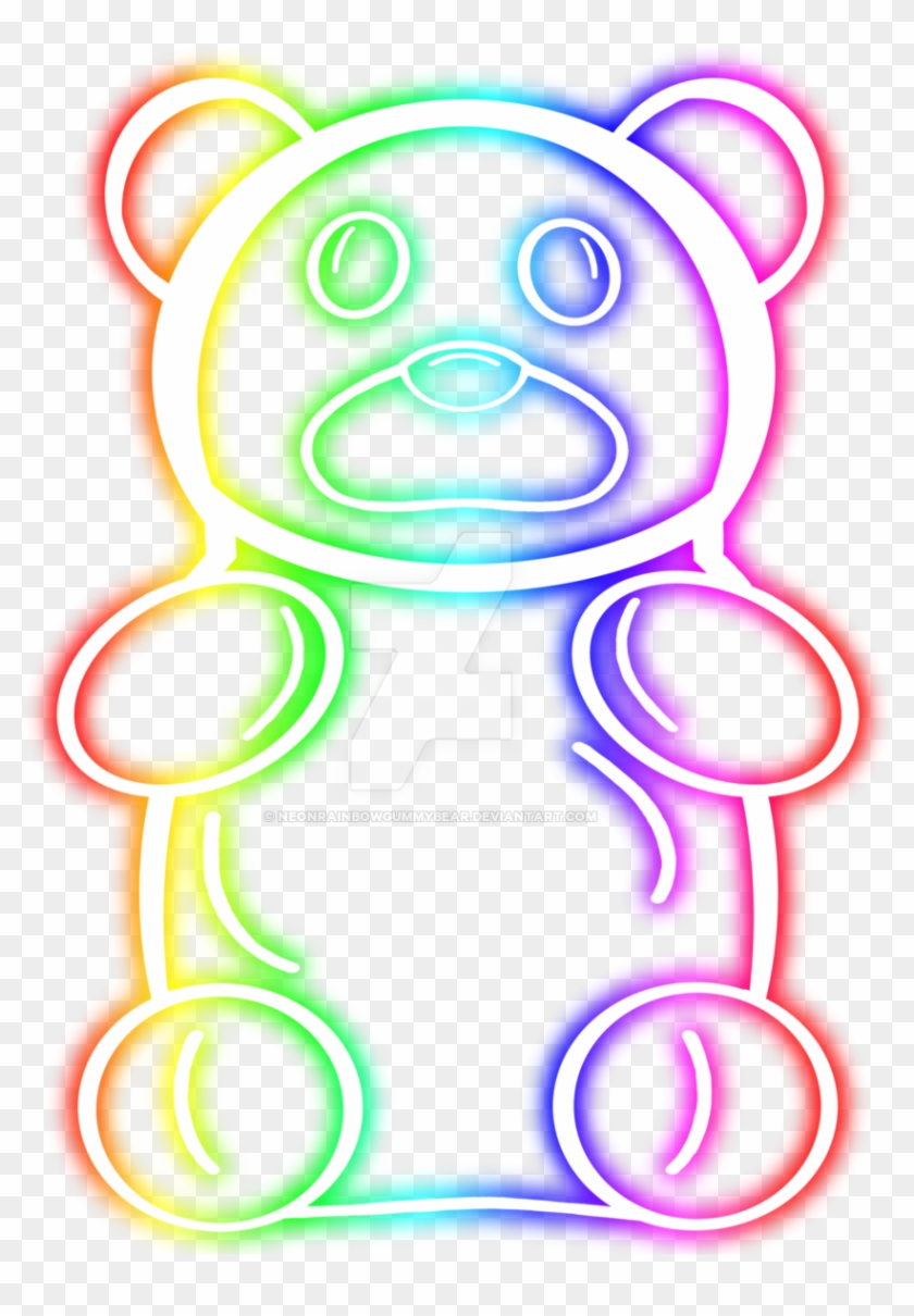 Neon Rainbow Gummy Bear By Neonrainbowgummybear - Neon Rainbow Gummy Bear #200350