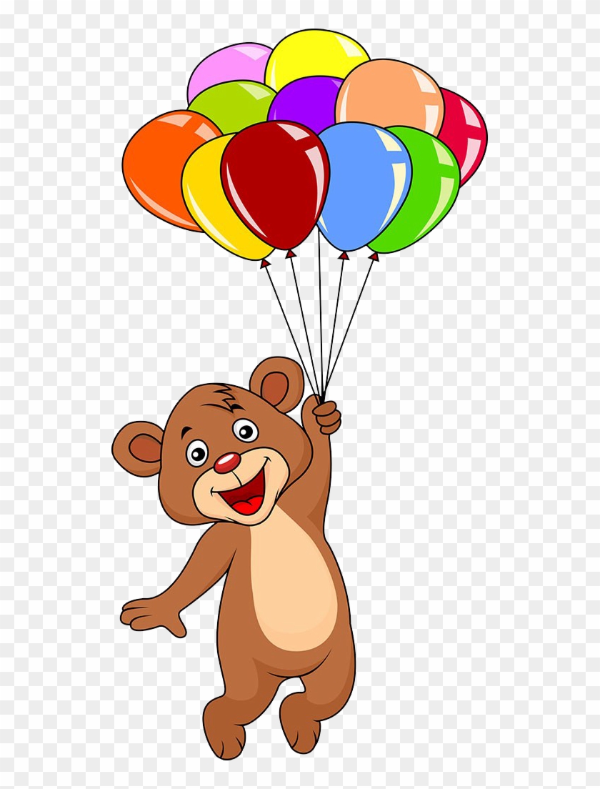 Teddy Bear Balloon Clip Art - Teddy Bear Holding Balloons #200518