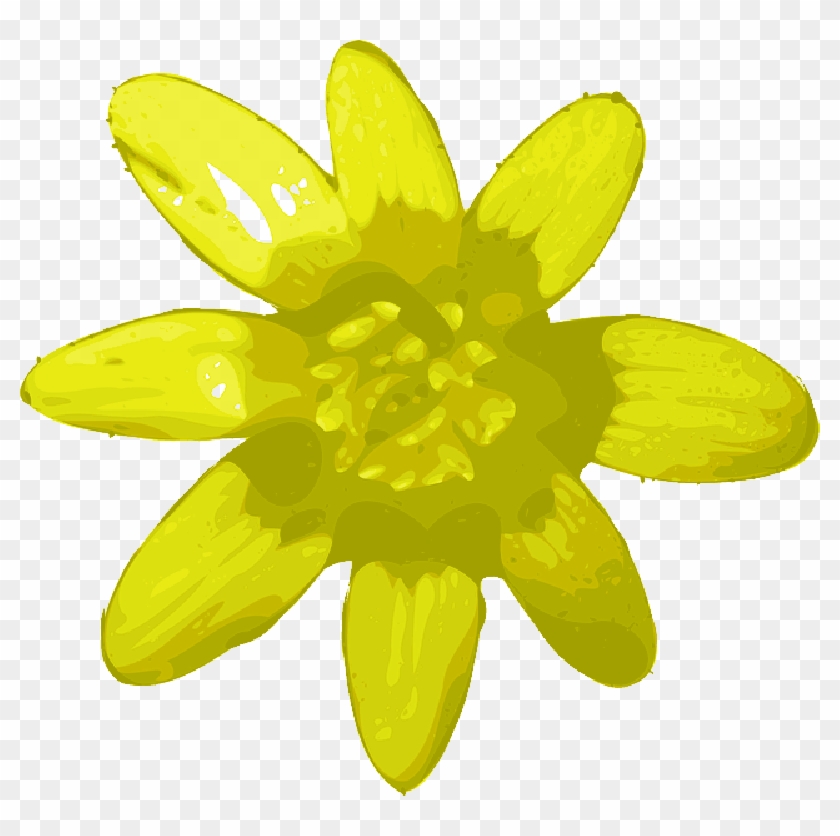 Yellow, Plants, Flower, Flowers, Cartoon, Plant, Pedals - Yellow Flower Clip Art #1227069