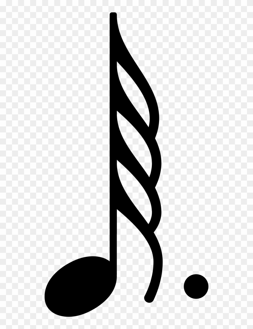 Quadruple-croche Pointée Tête En Bas - Semifusa Figura Musical #1227359