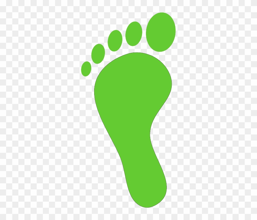Footprint, Toes, Foot, Silhouette, Green, Man, Human - Huella De Pie Verde #1227613