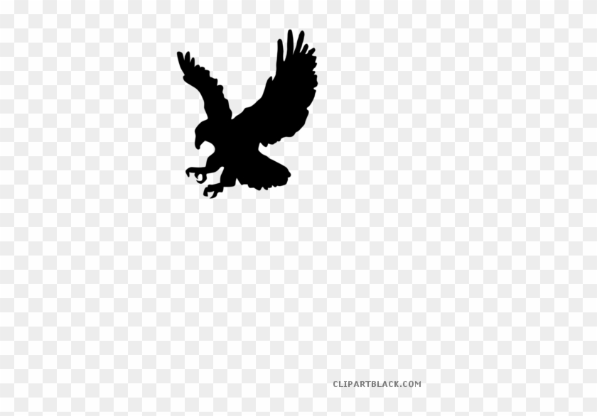 Eagle With Raised Wings Animal Free Black White Clipart - American Eagle Silhouette #1227672