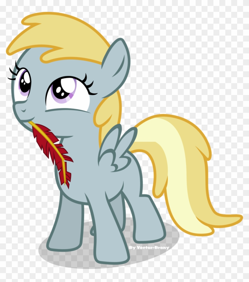 Vector Brony Chirpy Hooves Cute Mouth Hold Quill Gambar