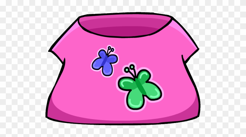 Butterfly T-shirt Clothing Icon Id 203 - Club Penguin Pink Shirt #1228150