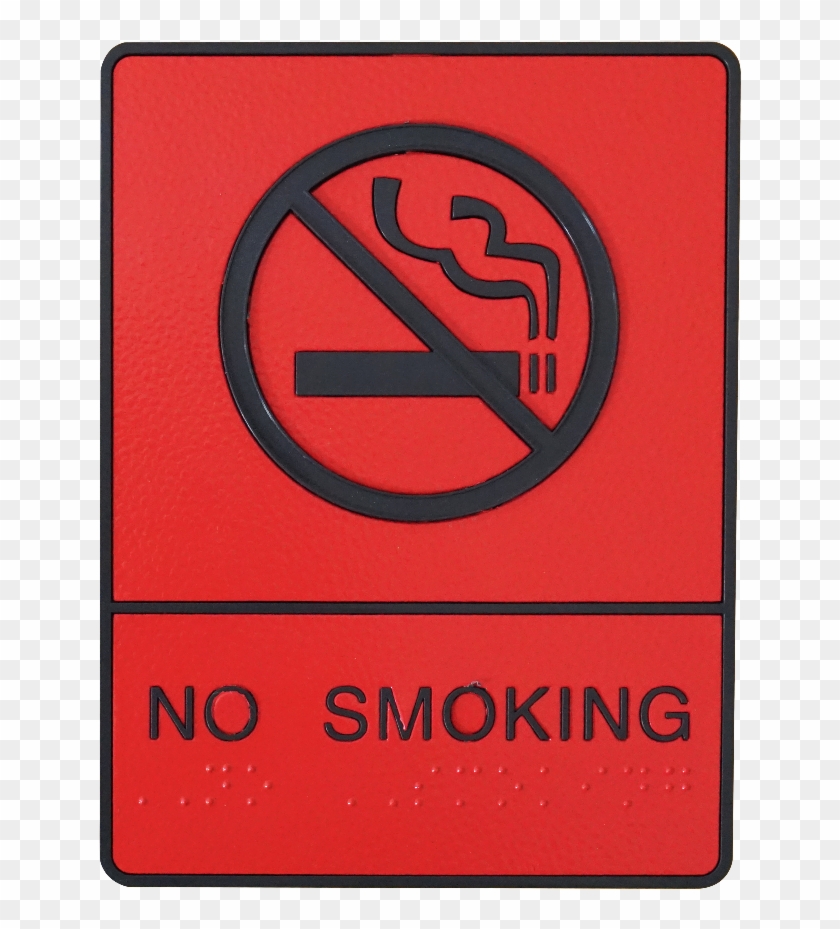 No Smoking Braille Sign - No Smoking Oxygen In Use #1228205