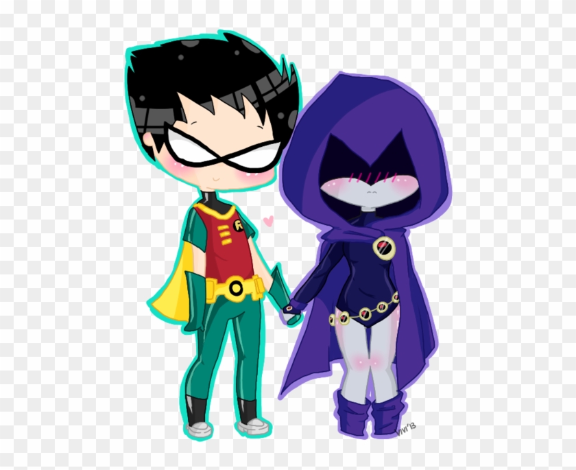 Teen Titans Robin - Robin X Raven Cute #1228284