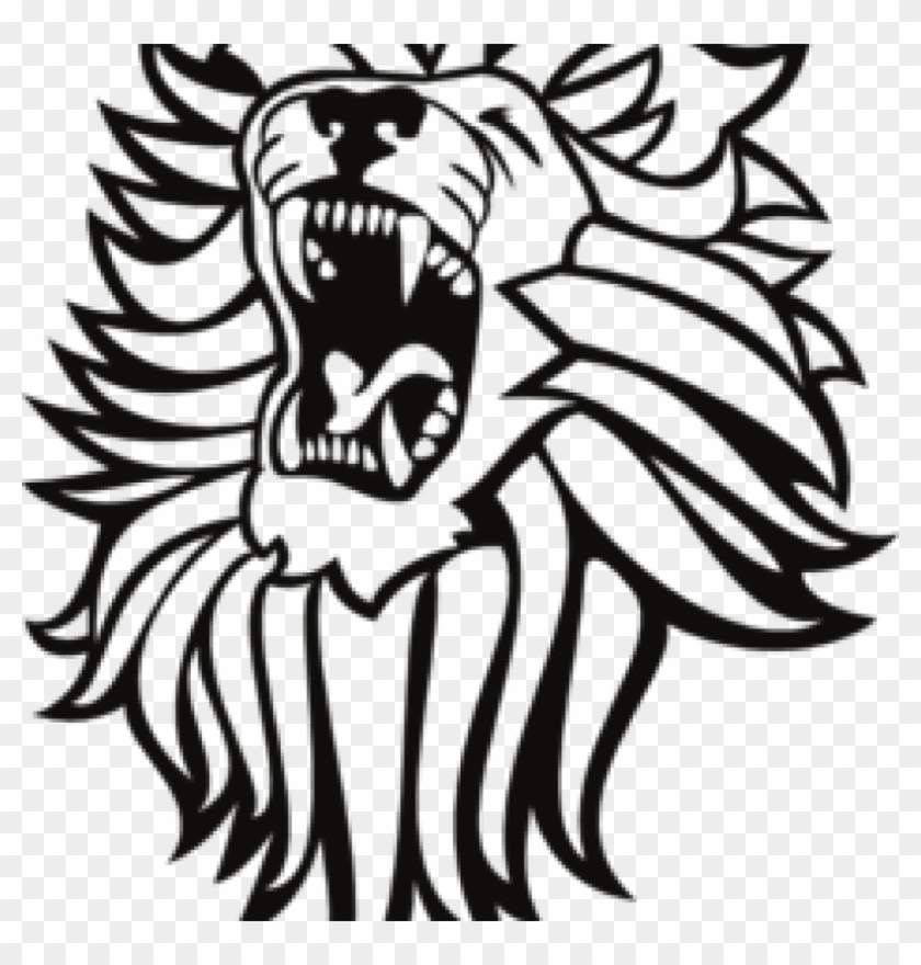 Roaring Lion Image - Lion Roaring Black And White Clipart #1228392