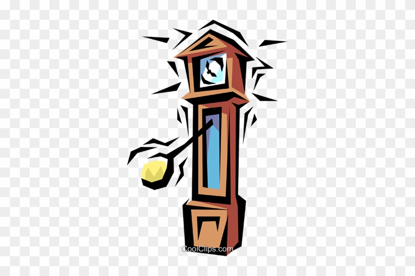 Grandfather Clock Royalty Free Vector Clip Art Illustration - Grandfather Clock Clip Art #1228620