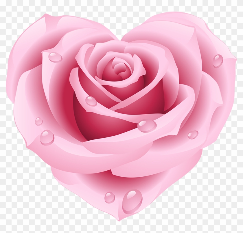 Pink Rose - Rose Heart Clipart #1228653