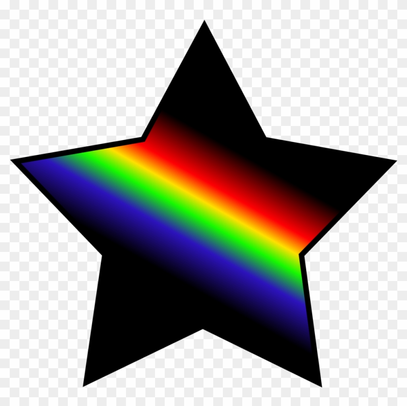 Black Star With Rainbow Stripe - Rainbow Star With Black #1228749