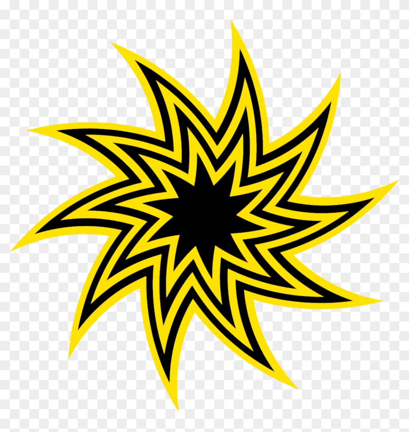 Black And Yellow Swirling Star Clipart - Black And White Swirling Star #1228777