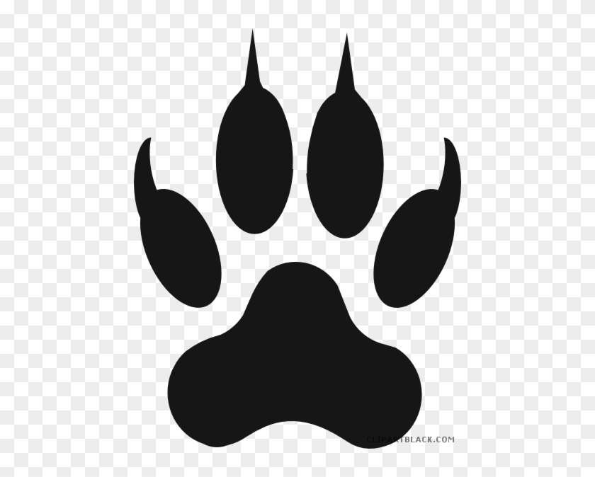 Tiger Claw Animal Free Black White Clipart Images Clipartblack - Wolf Paw Clipart #1228828