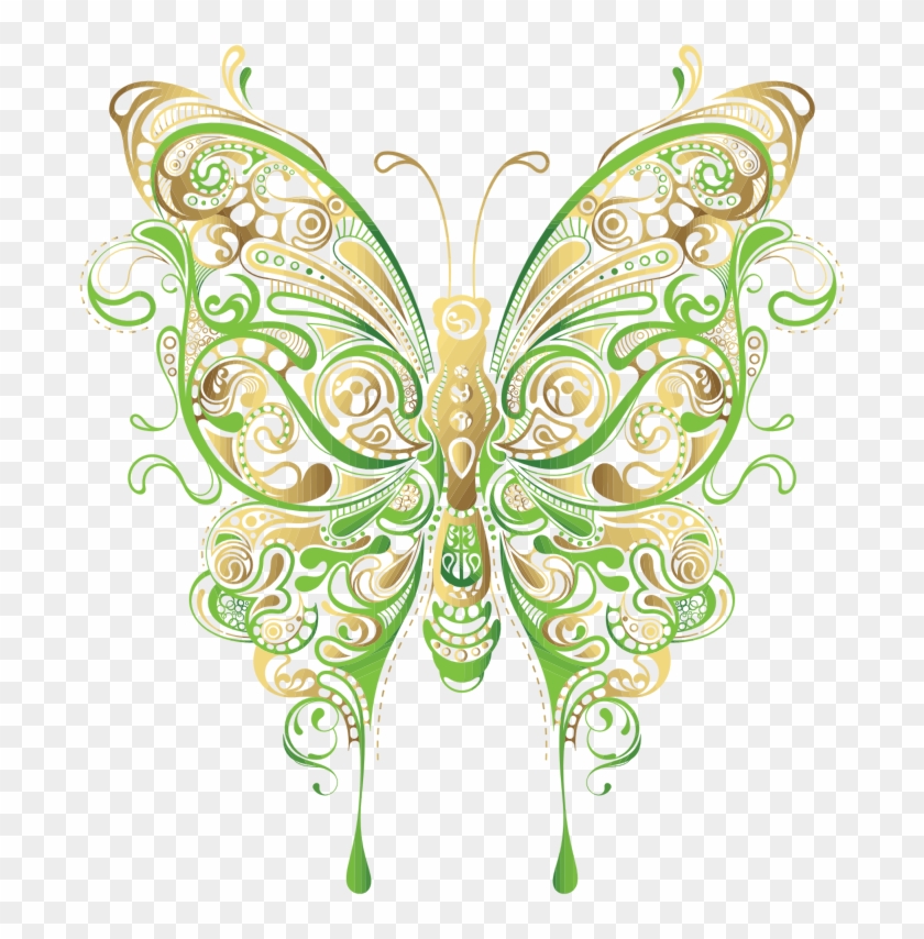 Butterfly Flower Clip Art - Butterfly And Flower Art #1228911