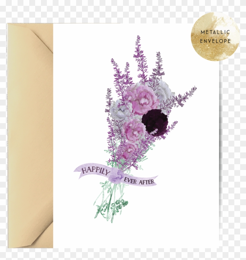 Purple Bouquet Wedding Card - Purple Bouquet Wedding Card #1228917