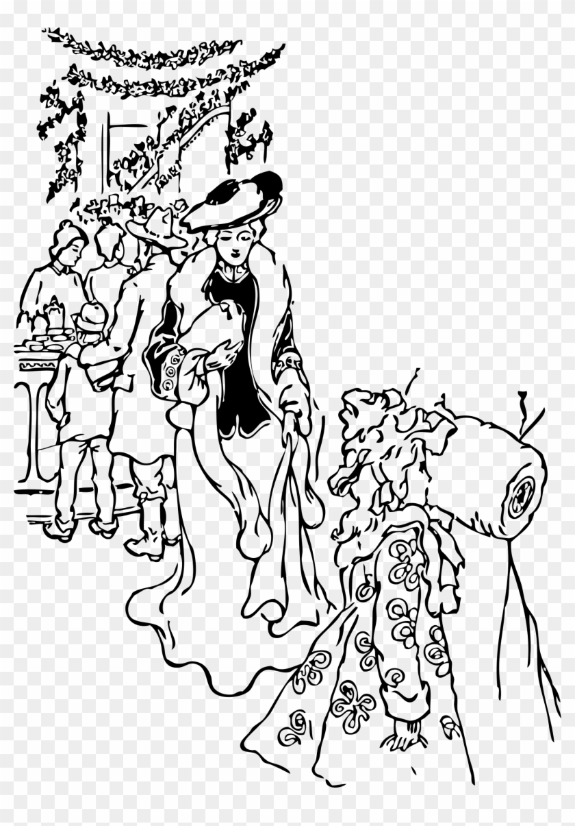 Big Image - Christmas Shopping Clipart Black And White #1228988