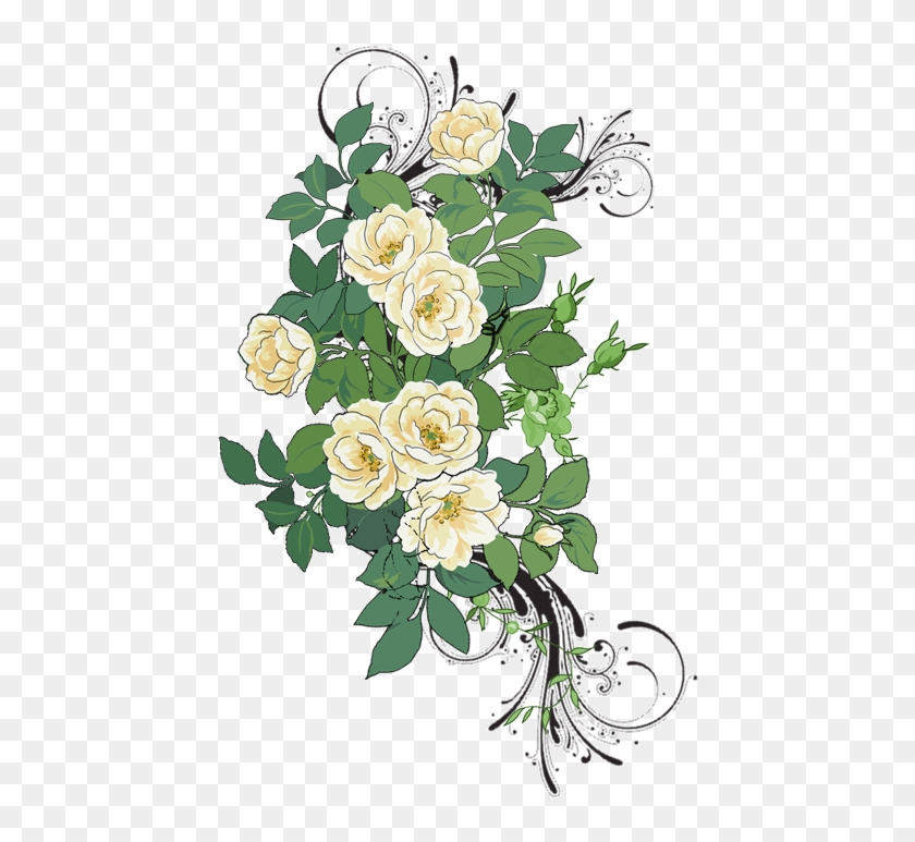 Flower Garden Roses Pattern - Flower White Psd #1229015