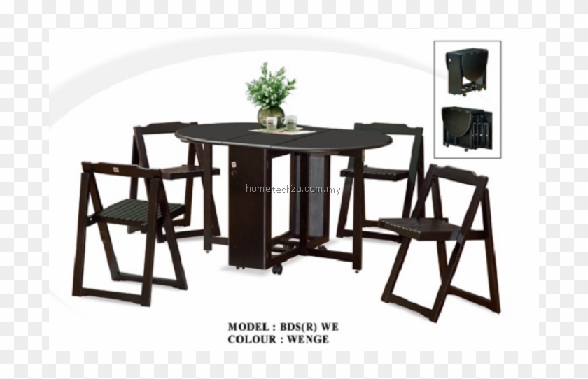 Butterfly Wooden Foldable Dining Table And 4 Folding - Dining Room #1229107