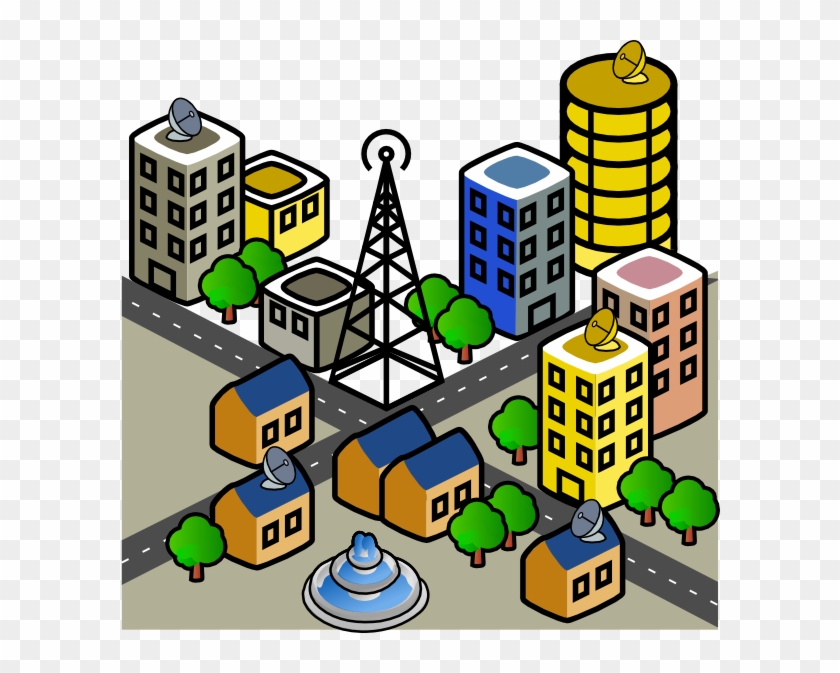 Urban Cityscape With Trees And Houses - City Pictures Clip Art #1229305