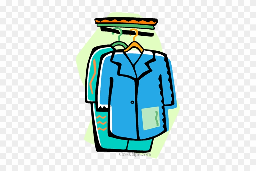 Clothes In A Closet Royalty Free Vector Clip Art Illustration - Clip Art #1229388