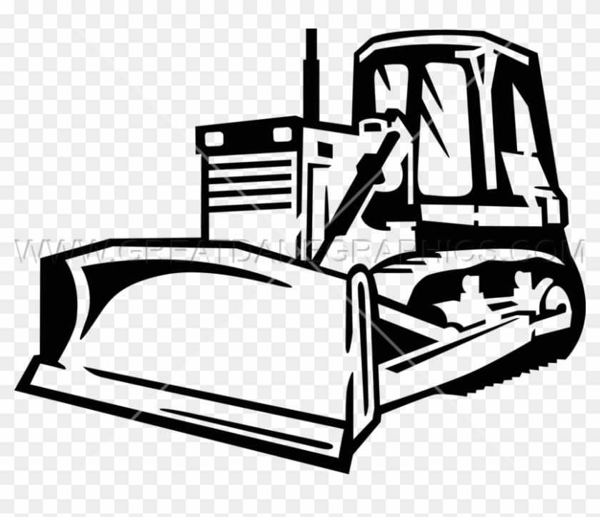 Bulldozer - Bulldozer Clipart Black And White #1229392