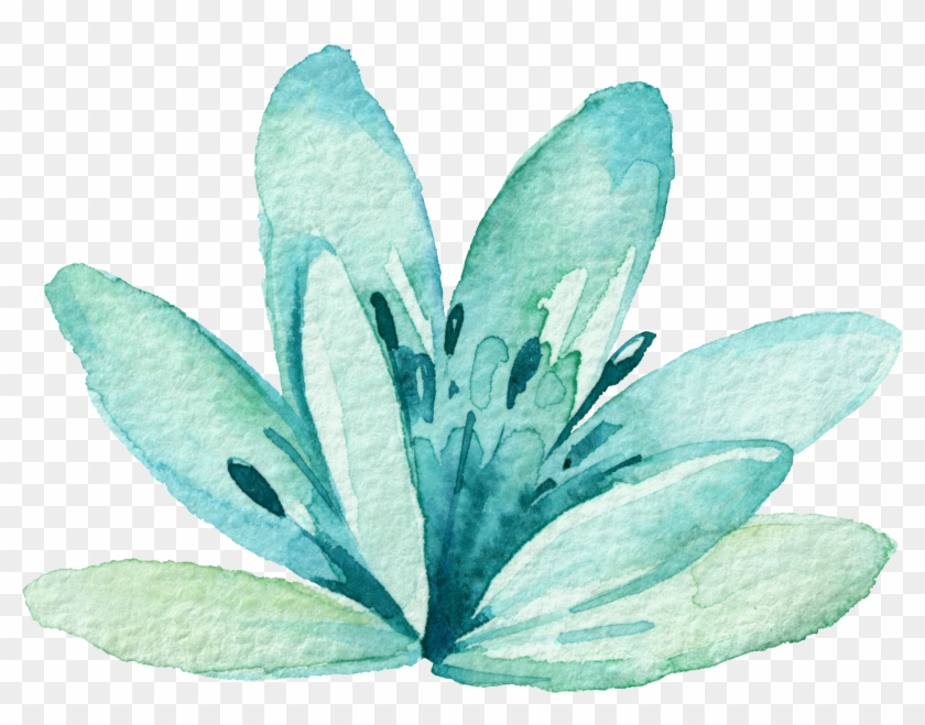 Skye Cascadea Photo Art - Blue Flower Watercolor Png #1229447