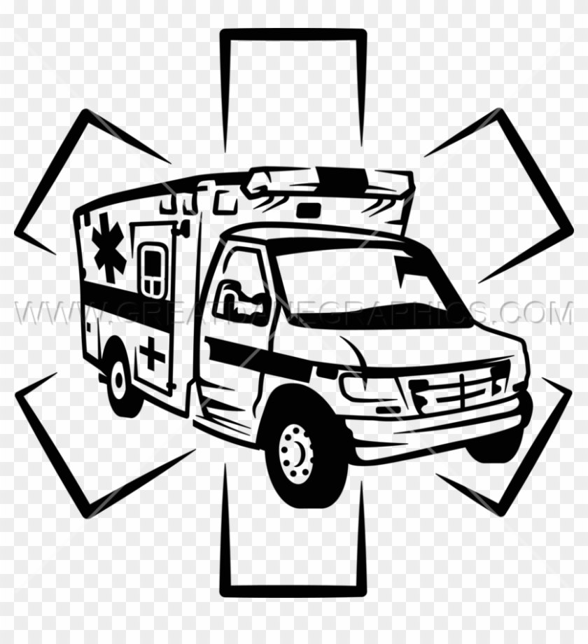 Truck Clipart Paramedic - Ambulance In Black And White #1229510