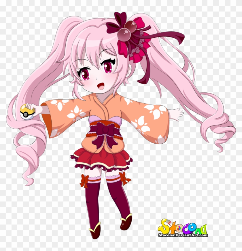 Chibi Pokemon Trainer - Anime Chibi Kimono - Free Transparent PNG ...