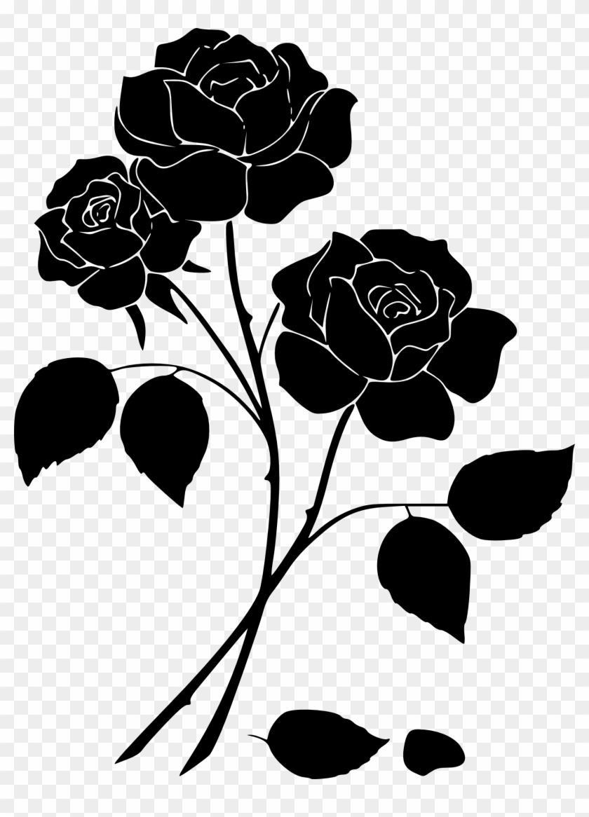 This Site Contains All Information About Red Rose Silhouette - Rose Bouquet Silhouette #1229605