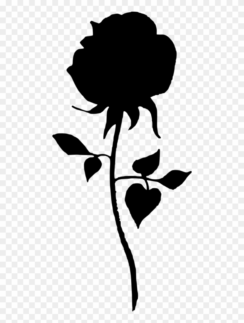 Rose Silhouette Png - Rose Silhoueete #1229617