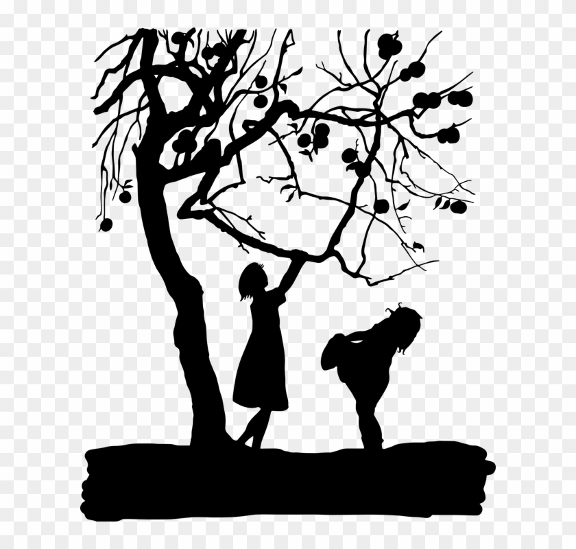 Rose Silhouette Cliparts 3, Buy Clip Art - Drawing Of Apple Tree #1229641