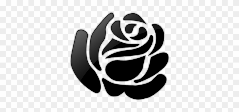 This Page Contains Information About Rose Silhouette - Black And White Rose Clipart #1229648