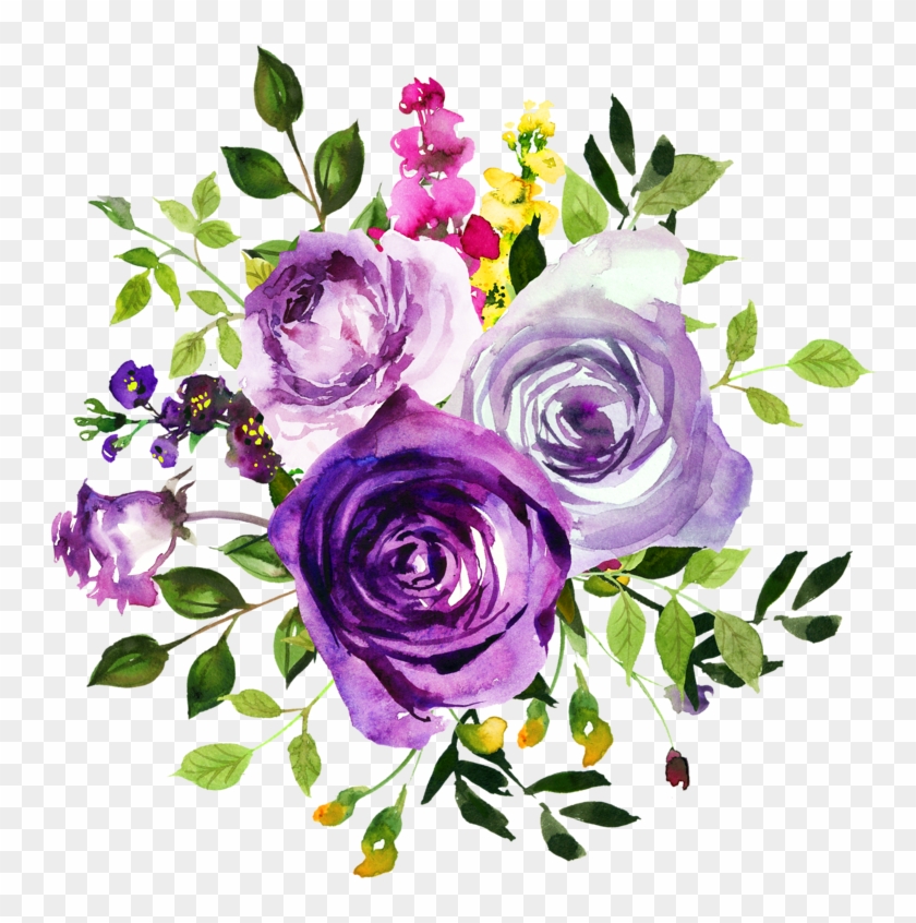 Ultra Img - Purple Watercolor Flowers #1229764